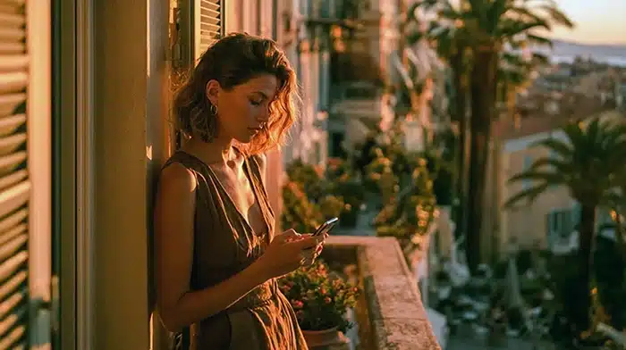 Γυναίκα που περιμένει μήνυμα από τον σύντροφό της, συμβολίζοντας τη συναισθηματική εξάρτηση και τον φόβο εγκατάλειψης
