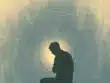 Σκιαγραφία ανθρώπου καθισμένου ήρεμα, με ομόκεντρους κύκλους γύρω από το στήθος που συμβολίζουν το εσωτερικό σήμα συναγερμού του άγχους